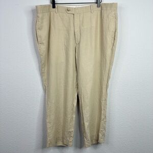 Pronto‎ Uomo Pants Mens 42 Short Khaki Tan Linen Neutral Napoli Coastal Resort